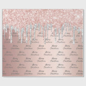 Rose Gold Glitzer Rosa Silberfunkel Weihnachten Geschenkpapier (Flach)