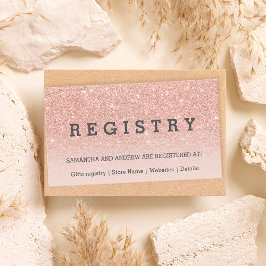 Rose Gold Glitzer Rosa Trauungsregister Begleitkarte