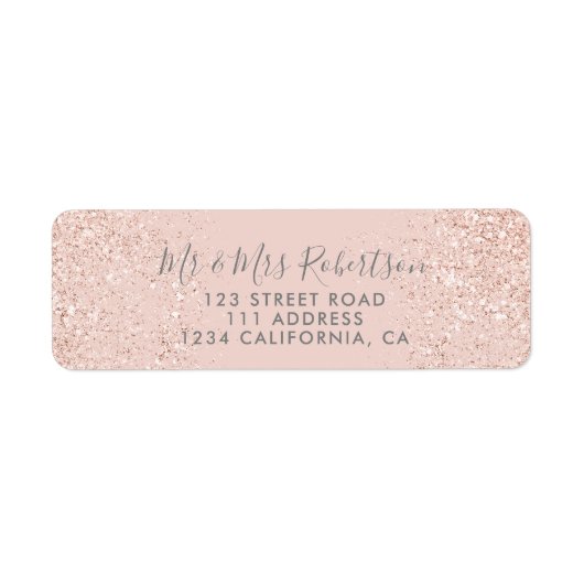 Rose Gold Glitzer Rosa Typografie Hochzeit (Vorne)