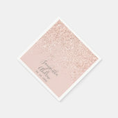 Rose Gold Glitzer Rosa Typografie Hochzeit Serviette (Ecke)
