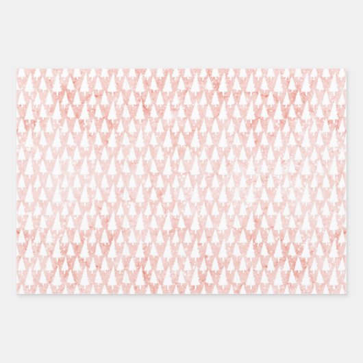 Rose Gold Glitzer Rosa Weiß +Mauve Weihnachtsgesch Geschenkpapier Set (Vorderseite 2)