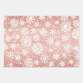 Rose Gold Glitzer Rosa Weiß +Mauve Weihnachtsgesch Geschenkpapier Set (Vorderseite)