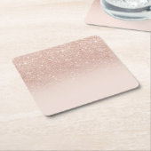 Rose Gold Glitzer Rose verblasst passend iPhone co Rechteckiger Pappuntersetzer (angewinkelt)