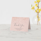 Rose Gold Glitzer rot Rosa Hochzeit danke Karte (Gelbe Blume)