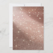 Rose Gold Glitzer & Rote Rosen Brunch & Bubbly Einladung (Rückseite)