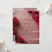 Rose Gold Glitzer & Rote Rosen Hochzeitsfeier