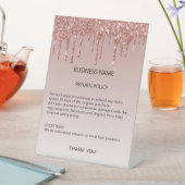 Rose Gold Glitzer Rückgaberichtlinien Einzelhandel Sockelschild (In Situ)