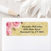 Rose Gold Glitzer Rücksendeadresse (Insitu)