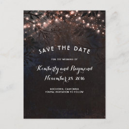 Rose Gold Glitzer Rustikale Natur Save the Date Ankündigungspostkarte