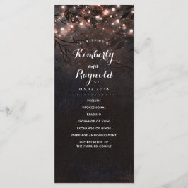 Rose Gold Glitzer Rustikale Naturheiratsprogramme Programm