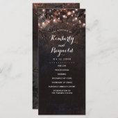 Rose Gold Glitzer Rustikale Naturheiratsprogramme Programm (Vorne/Hinten)