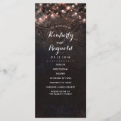 Rose Gold Glitzer Rustikale Naturheiratsprogramme Programm (Vorderseite)