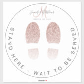 Rose Gold Glitzer Salon warten hier Stockwerk Aufkleber (Blatt)