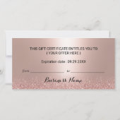 Rose Gold Glitzer Salon & Wellness-Center Geschenk (Rückseite)