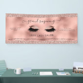 Rose Gold Glitzer Salon Wiedereröffnung Covid Sich Banner (Messe)