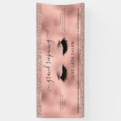 Rose Gold Glitzer Salon Wiedereröffnung Covid Sich Banner (Vertikal)