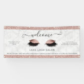 Rose Gold Glitzer Salon Willkommen Banner (Horizontal)