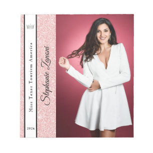 Rose Gold Glitzer Sash Autograph Pad Notizblock