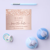 Rose Gold - Glitzer Save the Date Flyer (Einzeln)