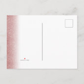 Rose Gold Glitzer Save the Date Hochzeit Postkarte (Rückseite)