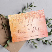 Rose Gold Glitzer Save the Date Postkarte