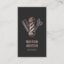 Rose Gold Glitzer Schere Comb Barber Pole