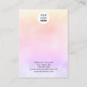 Rose Gold Glitzer Schmuckhalter Ohrringe Regenboge Visitenkarte (Rückseite)