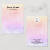 Rose Gold Glitzer Schmuckhalter Ohrringe Regenboge Visitenkarte (Vorne/Hinten)