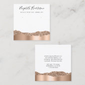 Rose Gold Glitzer Schmuckstück Display Quadratische Visitenkarte (Vorne/Hinten)