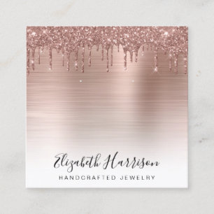 Rose Gold Glitzer Schmuckstück Display Quadratische Visitenkarte