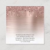 Rose Gold Glitzer Schmuckstück Display Quadratische Visitenkarte (Rückseite)
