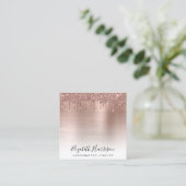 Rose Gold Glitzer Schmuckstück Display Quadratische Visitenkarte (Stehend Vorderseite)
