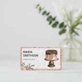 Rose Gold Glitzer Schokolade Tropfen Kuchen Bäcker Visitenkarte (Stehend Vorderseite)