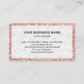 Rose Gold Glitzer Schokolade Tropfen Kuchen Bäcker Visitenkarte (Rückseite)