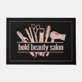 Rose Gold Glitzer Schönheitssalon Friseursalon Sch Fußmatte (Vorderseite)