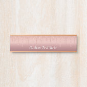 Rose Gold Glitzer Schreibtisch Namensplatte Person Türschild (Vorderseite )