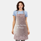 Rose Gold Glitzer Schürze Benutzerdefinierter Text (Getragen)