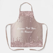 Rose Gold Glitzer Schürze Benutzerdefinierter Text (Vorderseite)