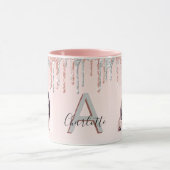 Rose Gold Glitzer Schwarz Foto Tasse (Zentrum)