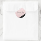 Rose Gold Glitzer Schwarz Marmor Make-up Runder Aufkleber (Tasche)