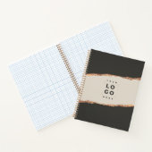 Rose Gold Glitzer Schwarz Modernes, elegantes Logo Notizblock (Innenseite)