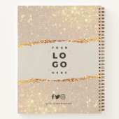 Rose Gold Glitzer Schwarz Modernes, elegantes Logo Notizblock (Rückseite)