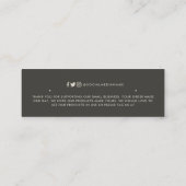 Rose Gold Glitzer Schwarz Modernster Ohrring Mini Visitenkarte (Rückseite)