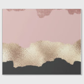 Rose Gold Glitzer Schwarz Rosa Abstrakt Giro del M Geschenkpapier (Flach)