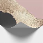 Rose Gold Glitzer Schwarz Rosa Abstrakt Giro del M Geschenkpapier (Ecke)