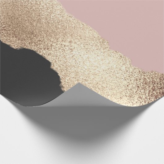 Rose Gold Glitzer Schwarz Rosa Abstrakt Giro del M Geschenkpapier (Ecke)