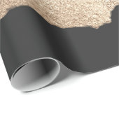 Rose Gold Glitzer Schwarz Rosa Abstrakt Giro del M Geschenkpapier (Rolleneckpunkt)