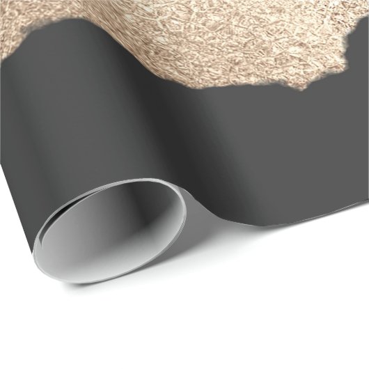 Rose Gold Glitzer Schwarz Rosa Abstrakt Giro del M Geschenkpapier (Rolleneckpunkt)