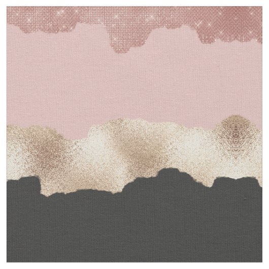 Rose Gold Glitzer Schwarz Rosa Abstrakt Giro del M Stoff (Nahaufnahme)