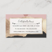 Rose Gold Glitzer Schwarz Rosa Abstrakt Giro del M Visitenkarte (Rückseite)